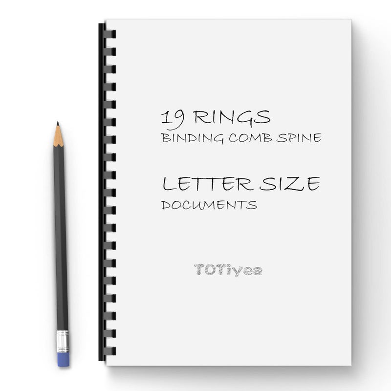 TOTiyea 19 Ring Plastic Binding Combs,1 Inch Diameter,200 Sheet Capacity, Letter Size, Black Comb Binding Spines (10 Pack) - Image 4